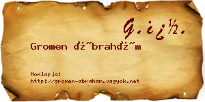 Gromen Ábrahám névjegykártya